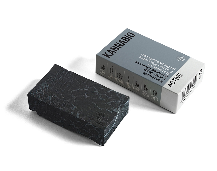 ACTIVE Χειροποίητο Σαπούνι με ενεργό άνθρακα (105g)